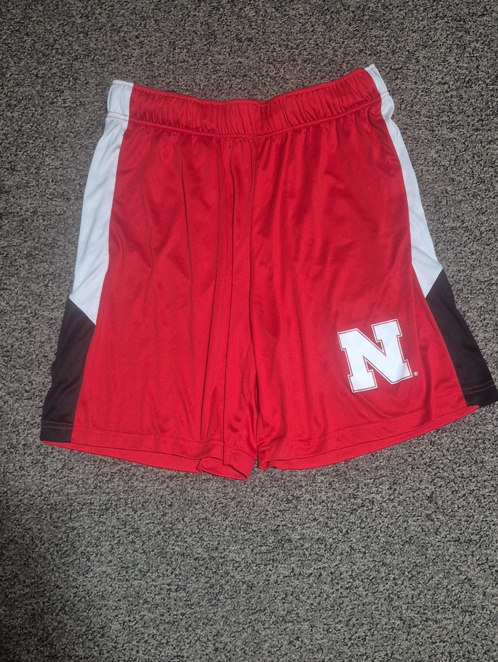Red Athletic Men's Shorts with 'N' Logo